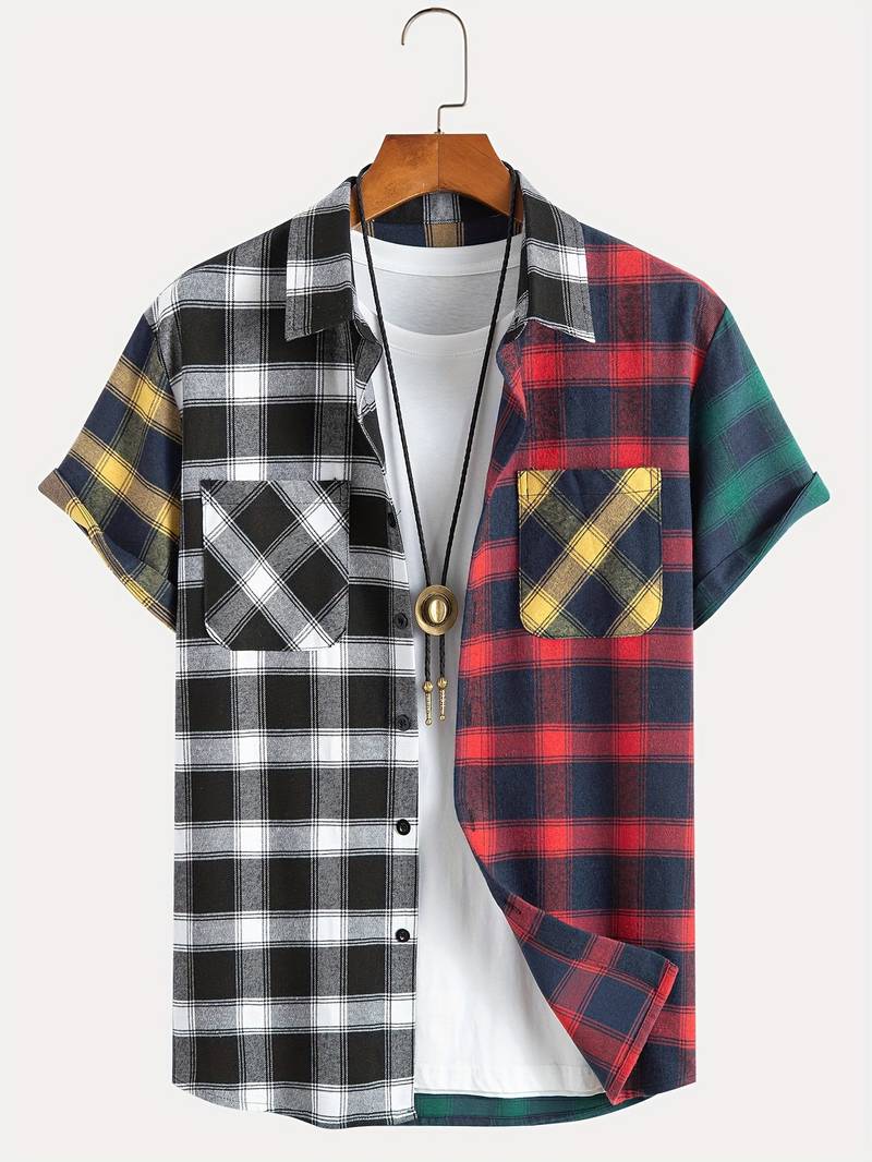 Michael – Checkered Color Block Shirt