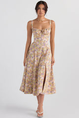 Giulia – Vibrant Floral Women's Bustier Dress