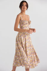 Giulia – Vibrant Floral Women's Bustier Dress