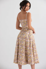 Giulia – Vibrant Floral Women's Bustier Dress