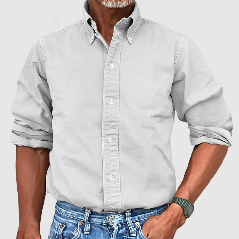 Omar – Vintage Wash Long Sleeve Shirt for Men