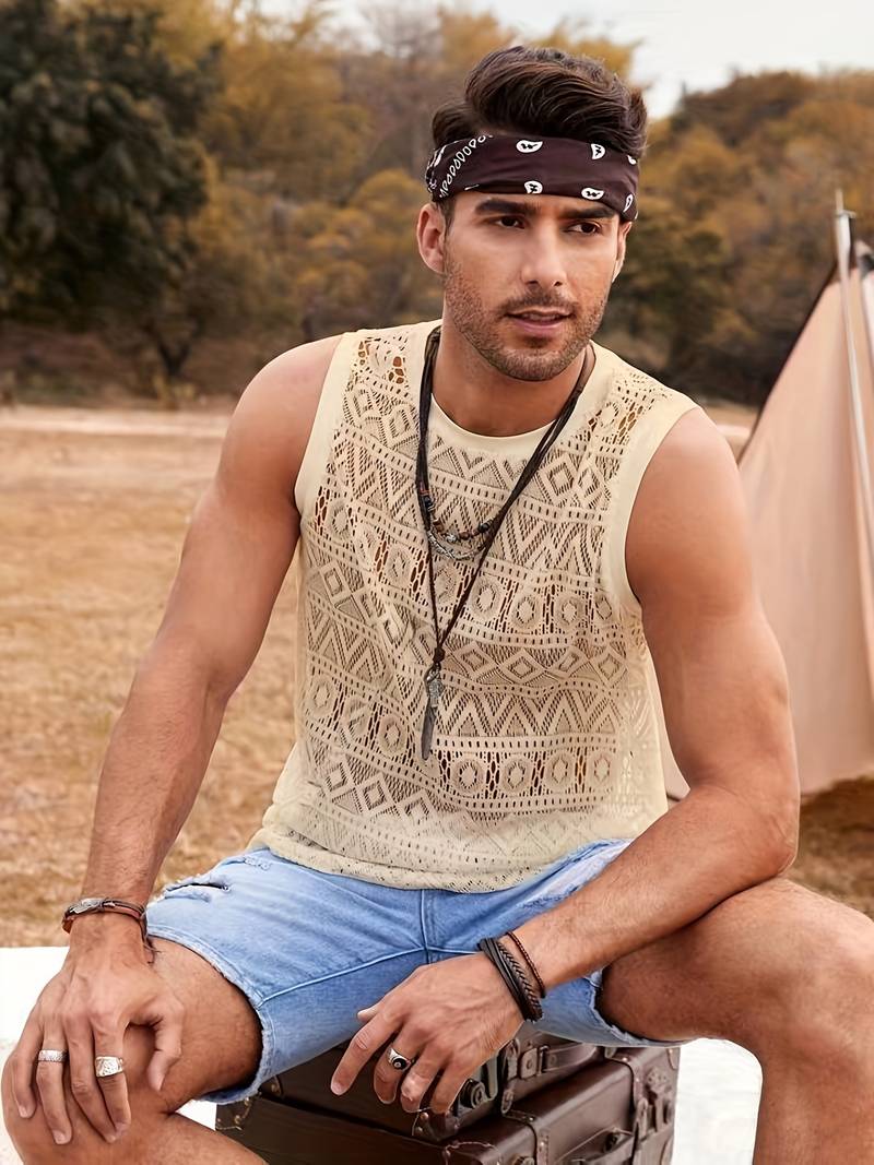 Isaac – Ethnic Hollow-Out Tank Top for a Unique Summer Style