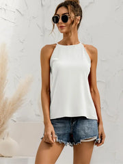Isabella – Asymmetrical Women's Halter Top in Solid Color