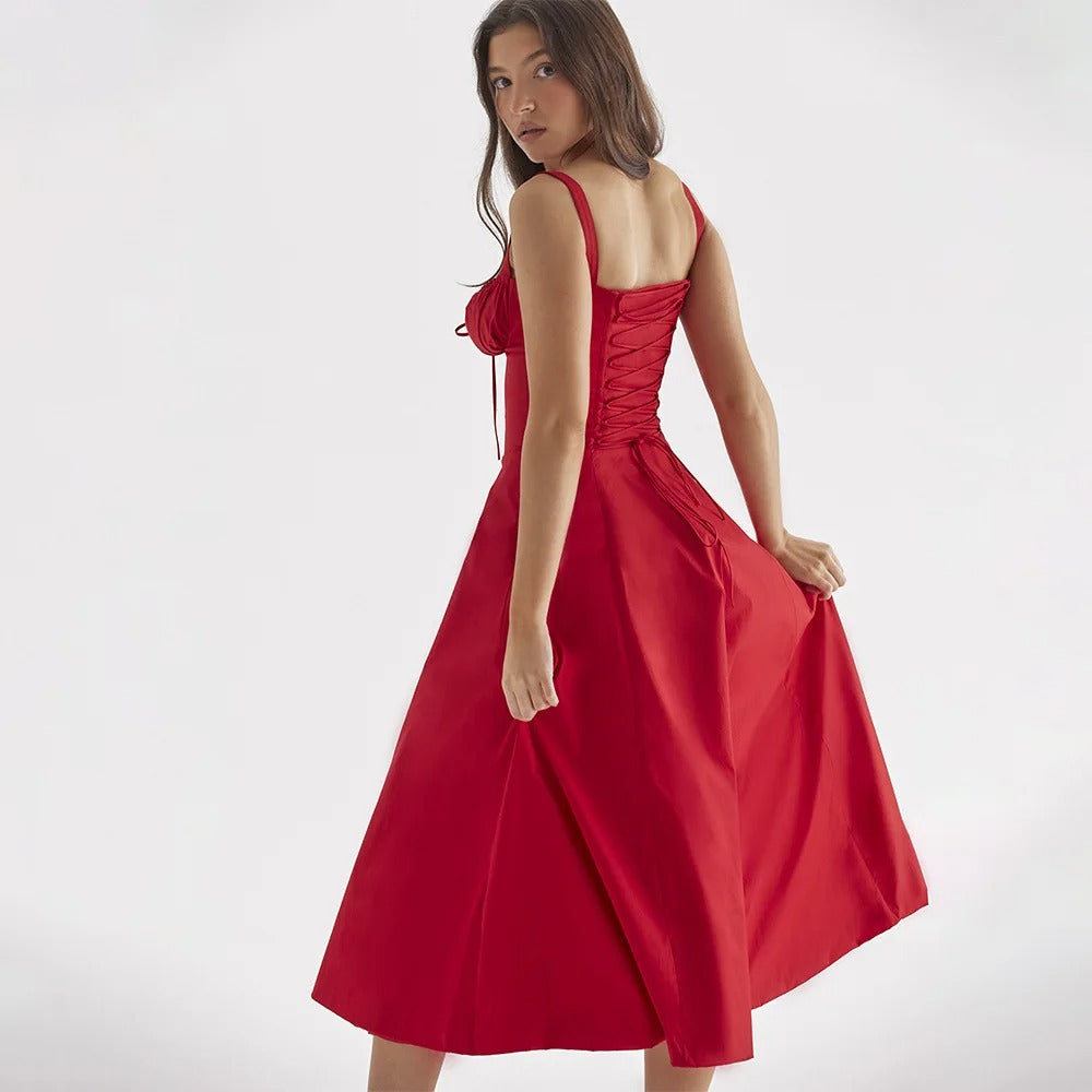 Isabella – Flattering Women's Midi Dress with Enchanting Floral Print