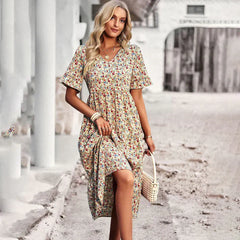 Chiara – Floral Midi Dress for Women