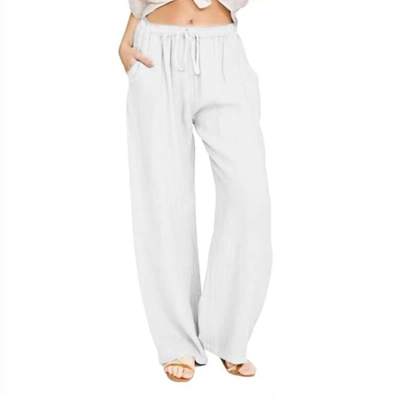 Elena – Lightweight Women's Linen Pants with Drawstring