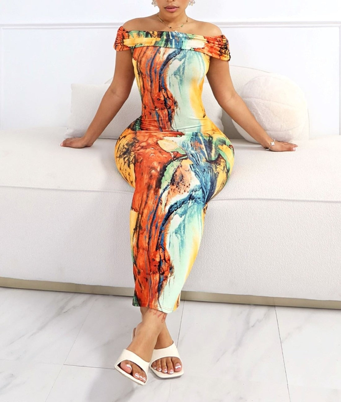 Giulia – Tropical Off-Shoulder Women’s Summer Top