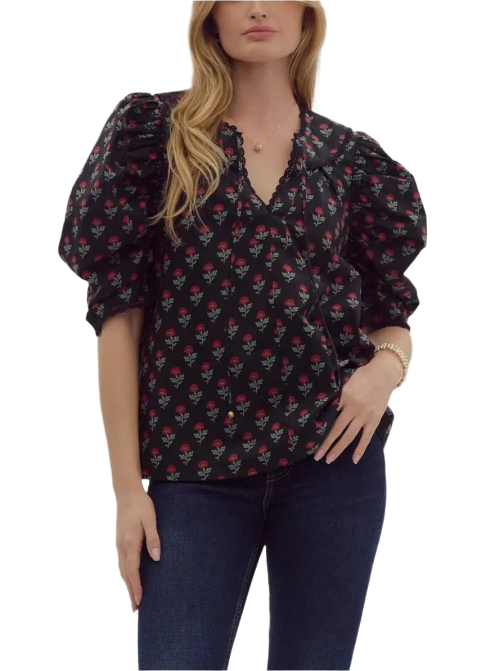 Hilda – Classic Women's Floral Blouse