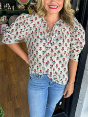 Hilda – Classic Women's Floral Blouse