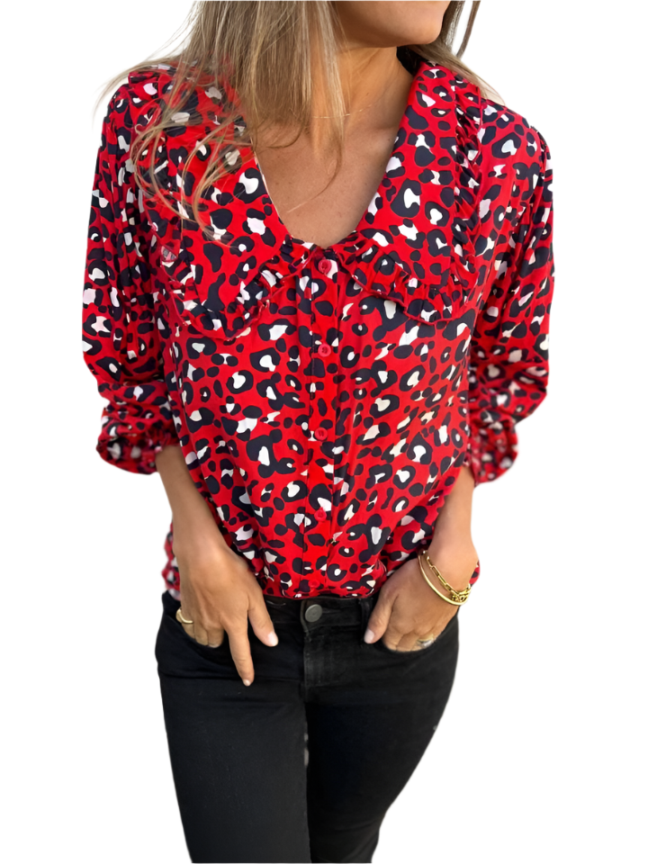 VittorioConti – Leopard Print Casual Shirt for Women