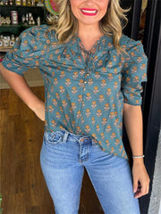 Hilda – Classic Women's Floral Blouse