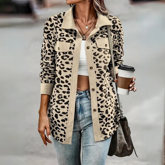 Claudia – Elegant Women’s Leopard Print Coat