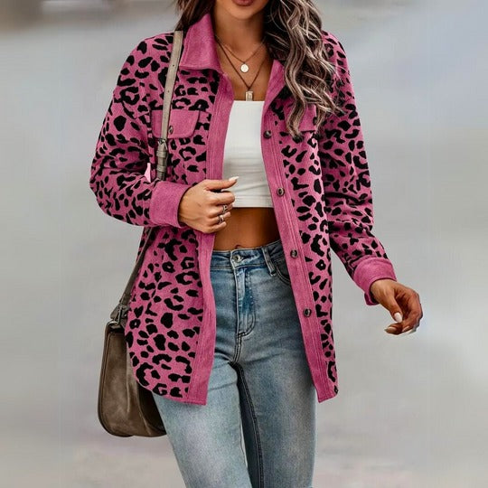 Claudia – Elegant Women’s Leopard Print Coat