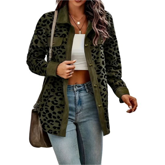 Claudia – Elegant Women’s Leopard Print Coat