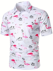 Amir– Flamingo-Print Men’s Casual  Shirt
