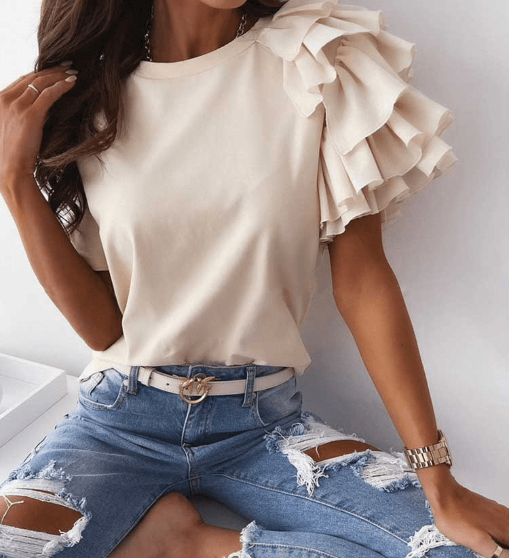 Danica – Feminine Ruffled Women’s Shirt