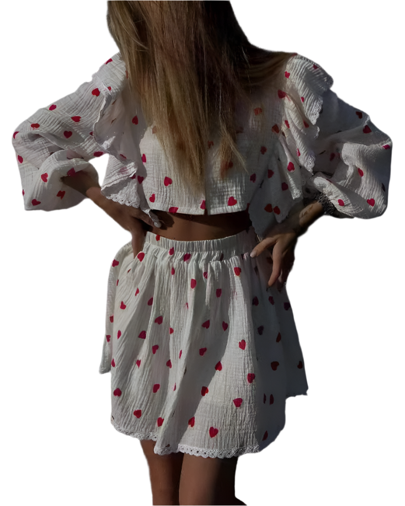 Sofia – Elegant Women’s Cotton Two-Piece Set
