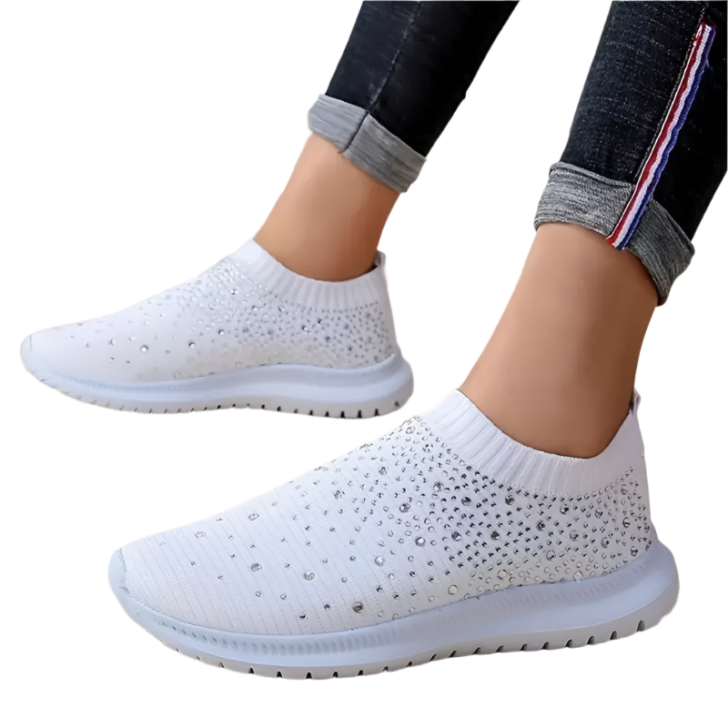 Lina – Glamorous Women’s Rhinestone Slip-on
