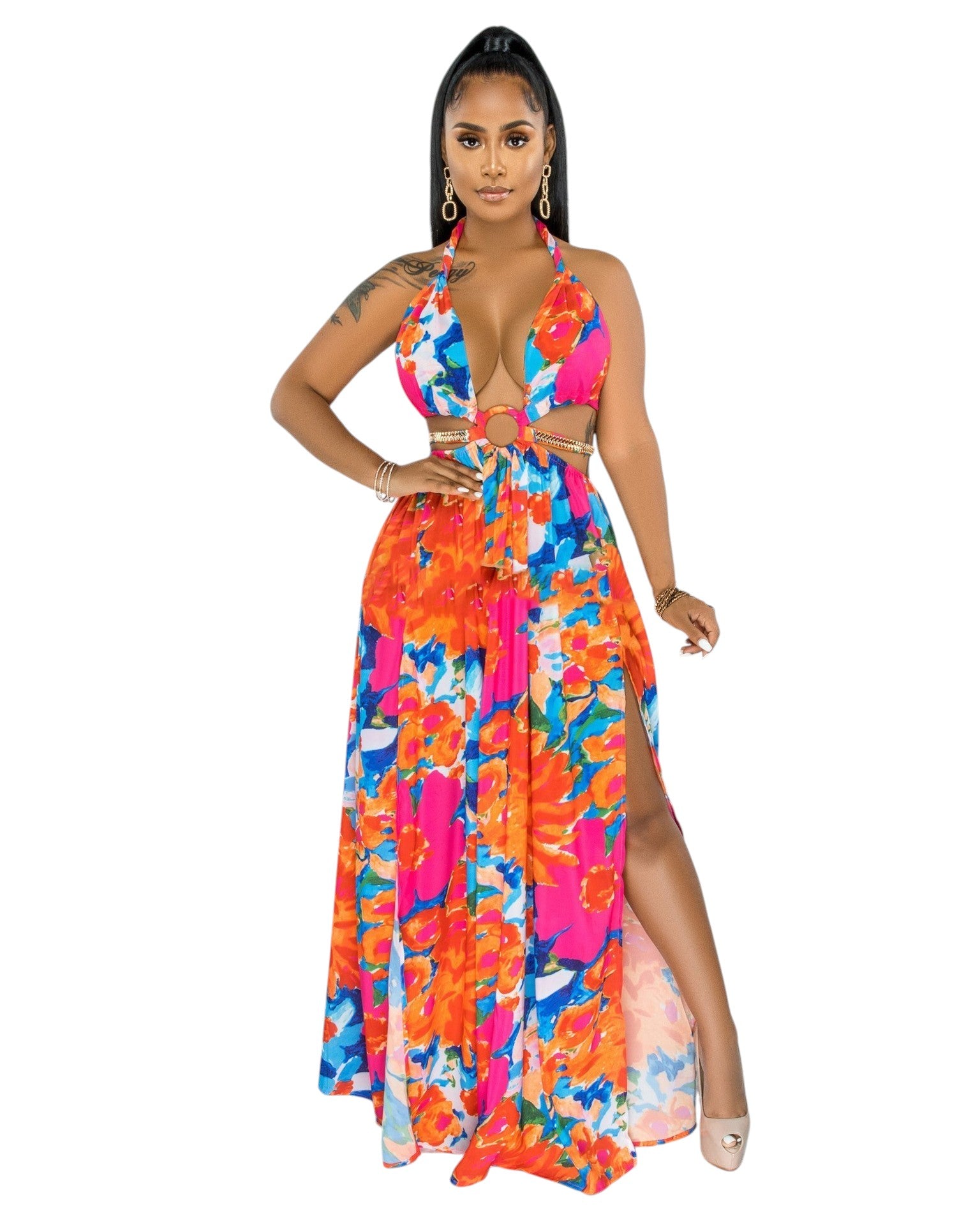 Aurelia – Radiant Women’s Floral Halterneck Dress