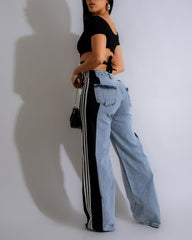 Giulia –Striped Patchwork Women's Pants