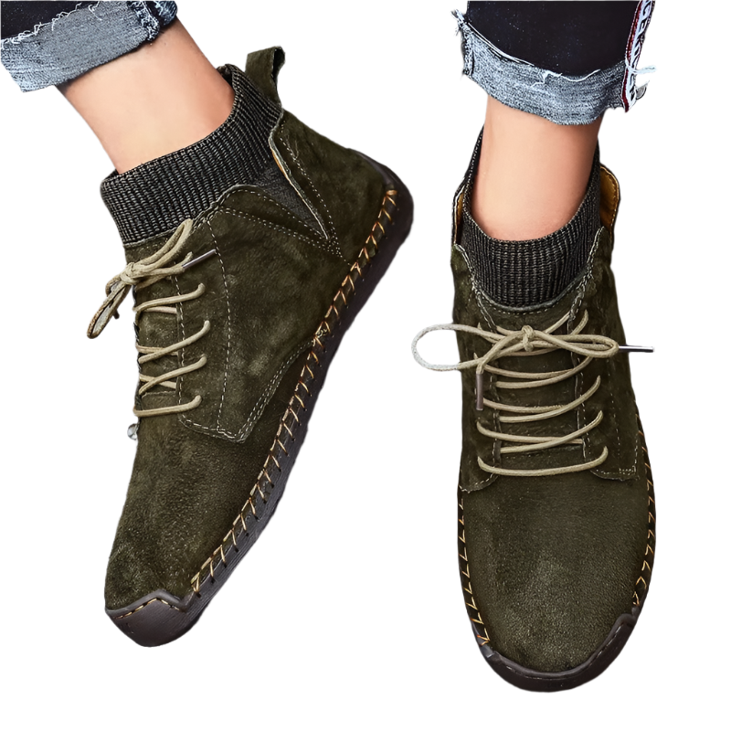 Luca – Velvet Lace-Up Boots for Men