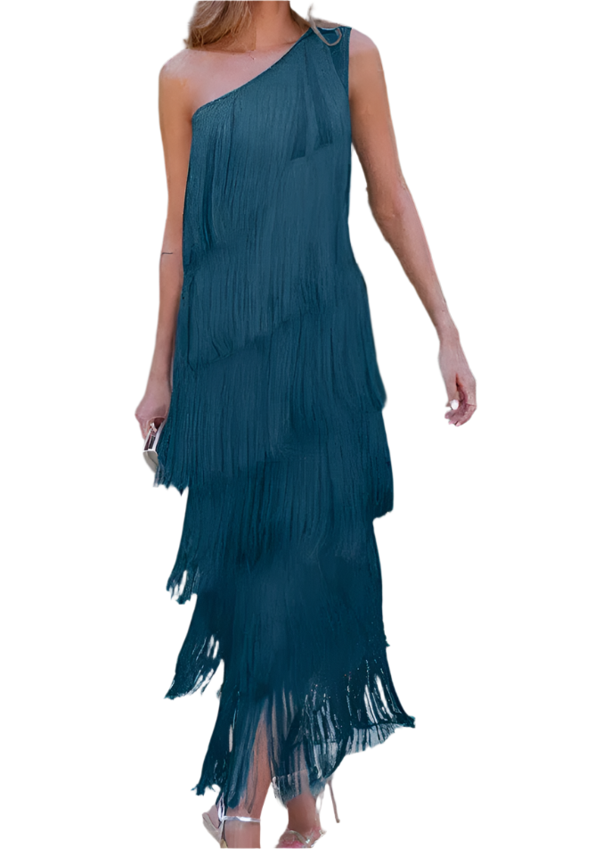 Adeline – Elegant Half-Shoulder Dress for Women
