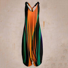 Elena – Vibrant Chevron Print Sleeveless Dress for Women