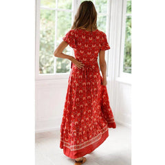 Teri - Elegant High-Waisted Dress for Women Red