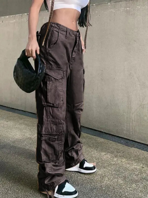 Lucia – High-Waisted Women’s Retro Cargo Pants