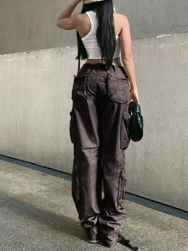 Lucia – High-Waisted Women’s Retro Cargo Pants