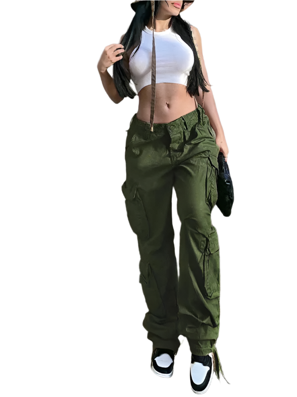 Lucia – High-Waisted Women’s Retro Cargo Pants