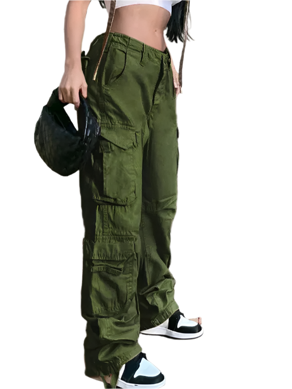 Lucia – High-Waisted Women’s Retro Cargo Pants