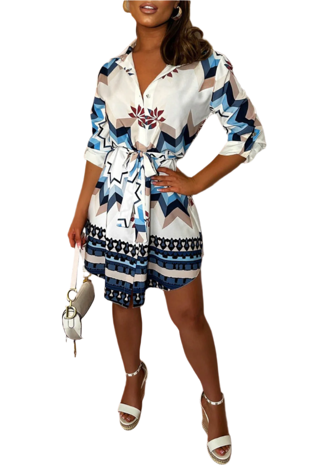Isabella – Chic Luna Printed Shirt Dress for Women