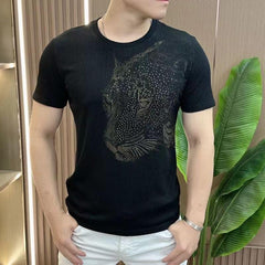 Macky – Rhinestone Leopard Men’s T-shirt