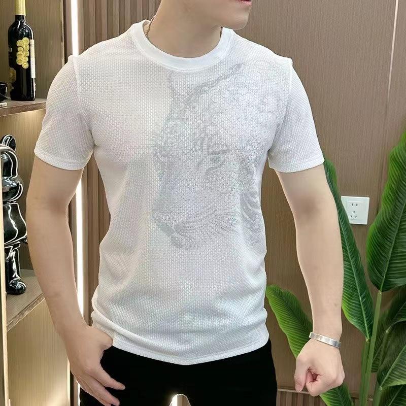 Macky – Rhinestone Leopard Men’s T-shirt