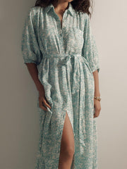 Isabella – Elegant Button-Detail Maxi Dress for Women