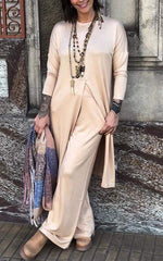 Adeline – Elegant Solid-Coloured Long Two-Piece Suit for Women
