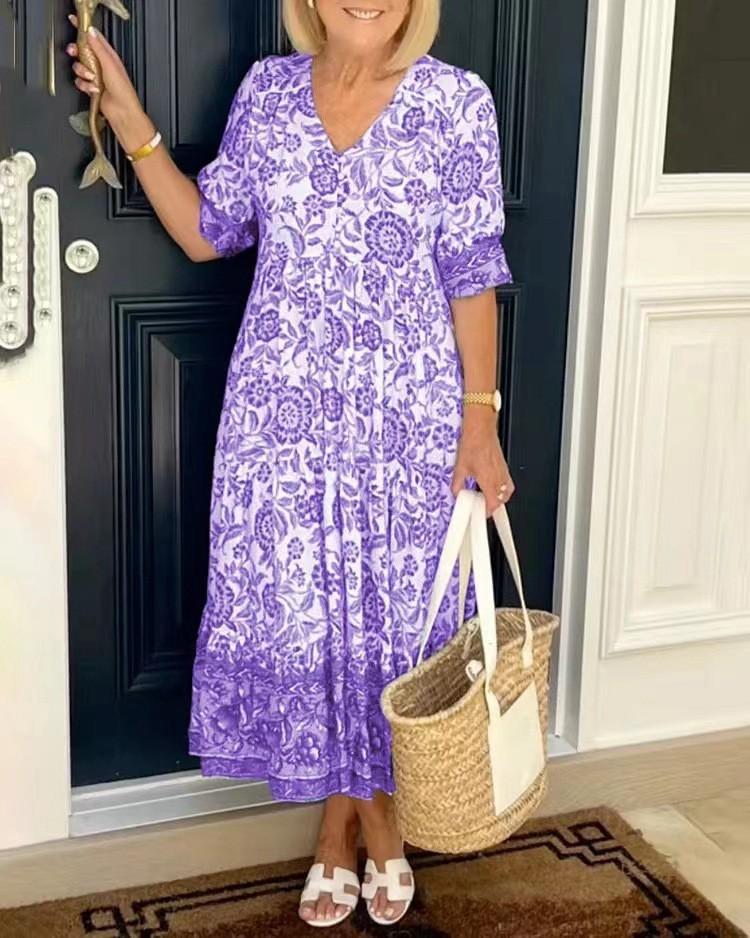 Isabella – Bohemian Floral Women’s Midi Dress