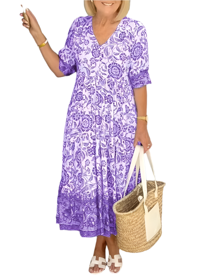Isabella – Bohemian Floral Women’s Midi Dress