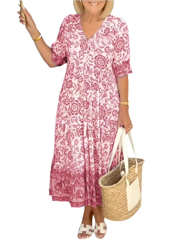 Isabella – Bohemian Floral Women’s Midi Dress