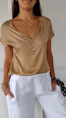 Elena – Stylish V-Neck Women’s Summer Shirt