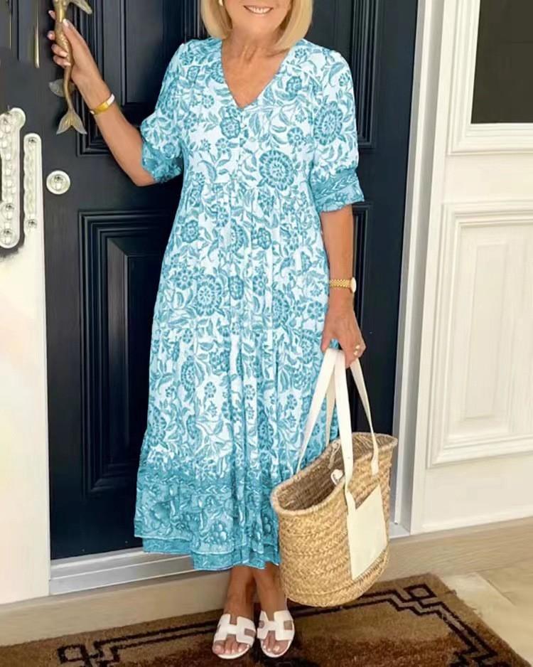Isabella – Bohemian Floral Women’s Midi Dress
