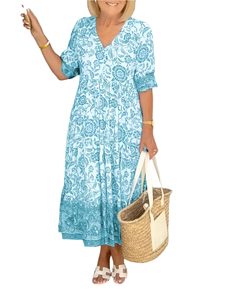 Isabella – Bohemian Floral Women’s Midi Dress