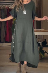 Lucia – Elegant Linen Midi Dress for Women