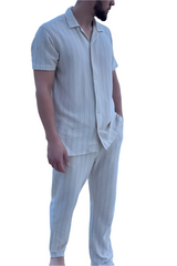 Andrew – Comfortable Men’s Striped Outfit Set