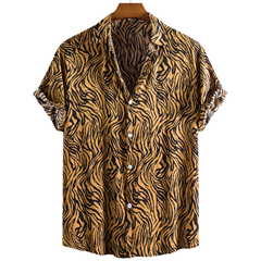 Zeus – Bold Polo Shirt with Tiger Print for a Fierce and Stylish Look