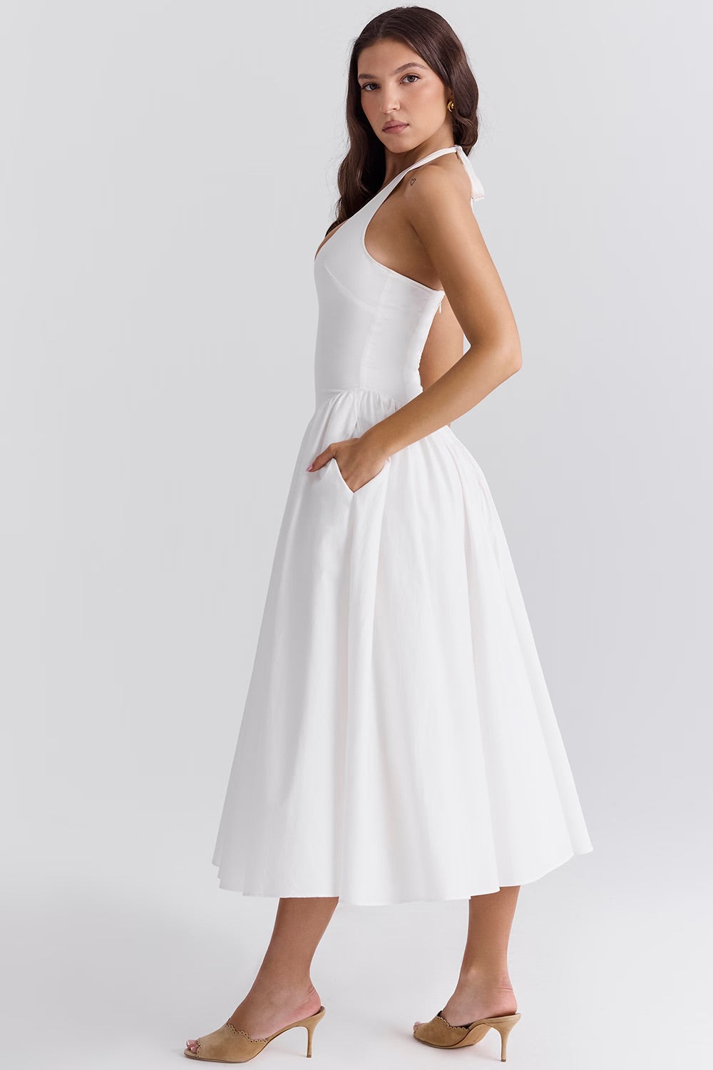 Sofia – Cotton-Rich Women’s Italian Halter Sundress