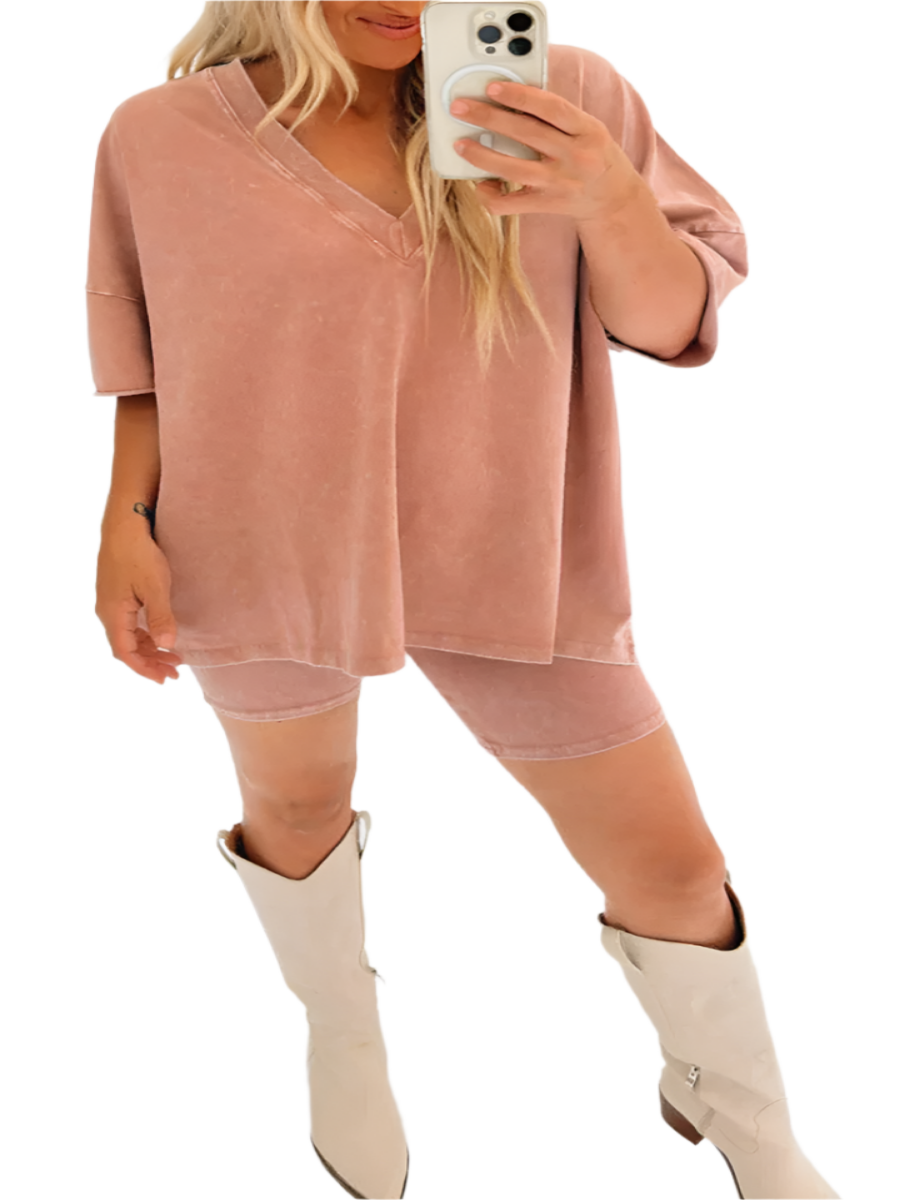 Giulia – Chic Vintage-Washed Summer Set for Women