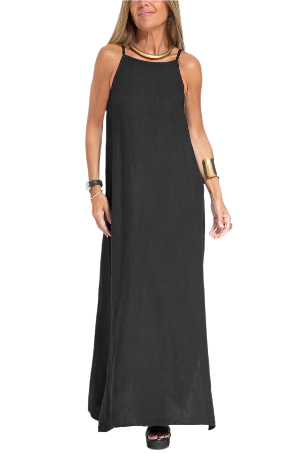 Elena – Classic Sleeveless Linen Dress for Women