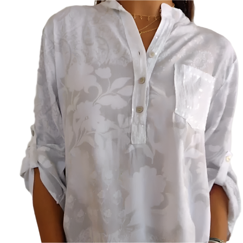 Isabella – Elegant V-Neck Blouse for Women